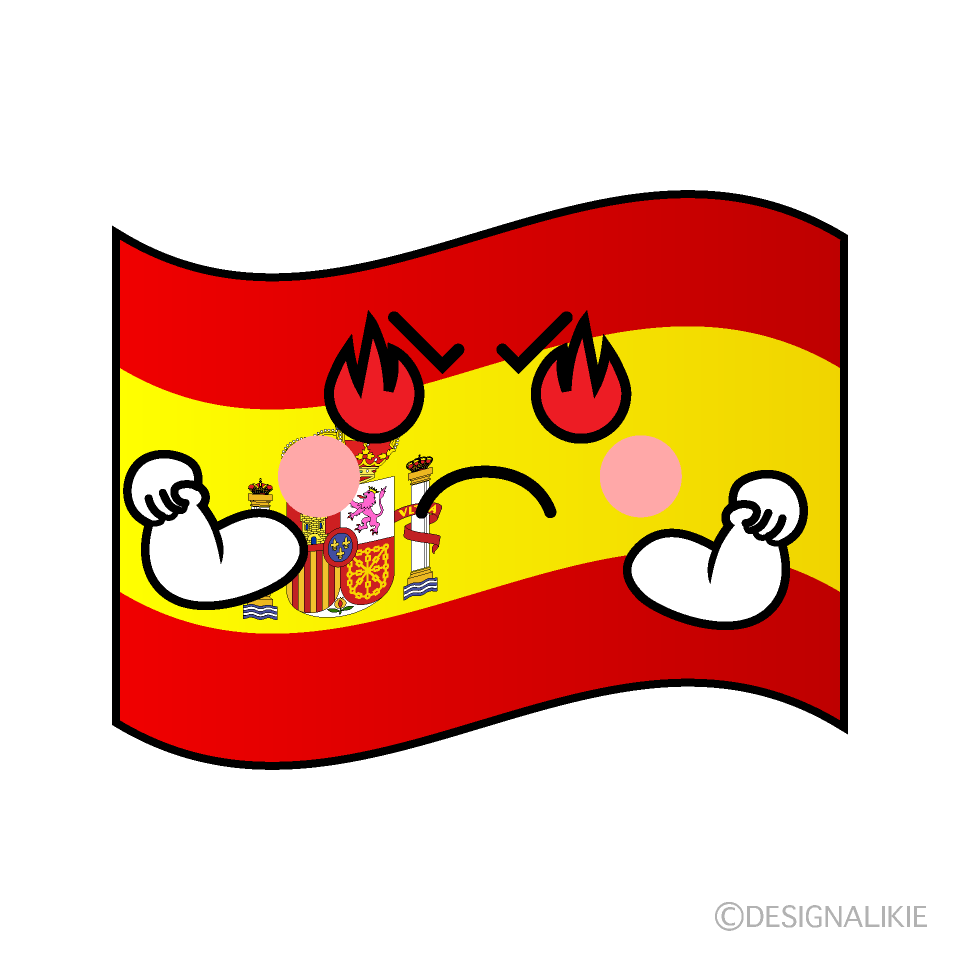 かわいい熱意のスペイン国旗イラスト