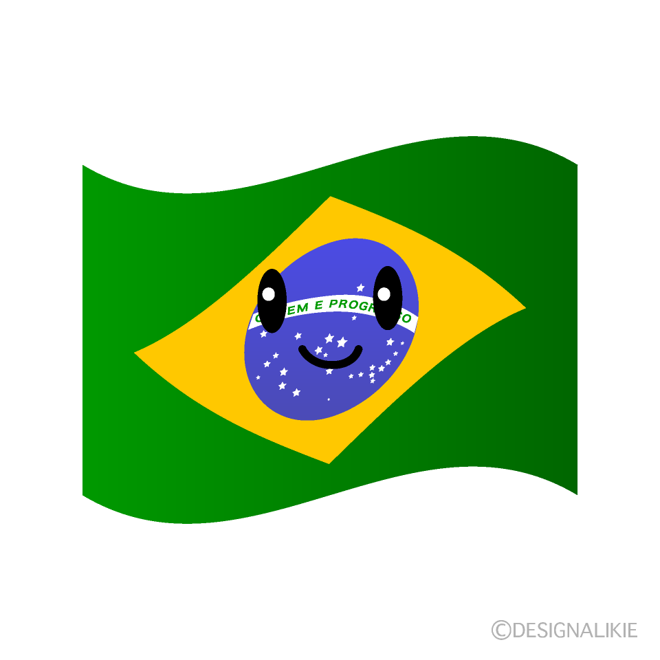 かわいいブラジル国旗イラスト
