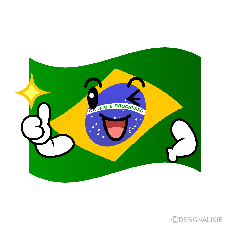 かわいいいいね！のブラジル国旗イラスト