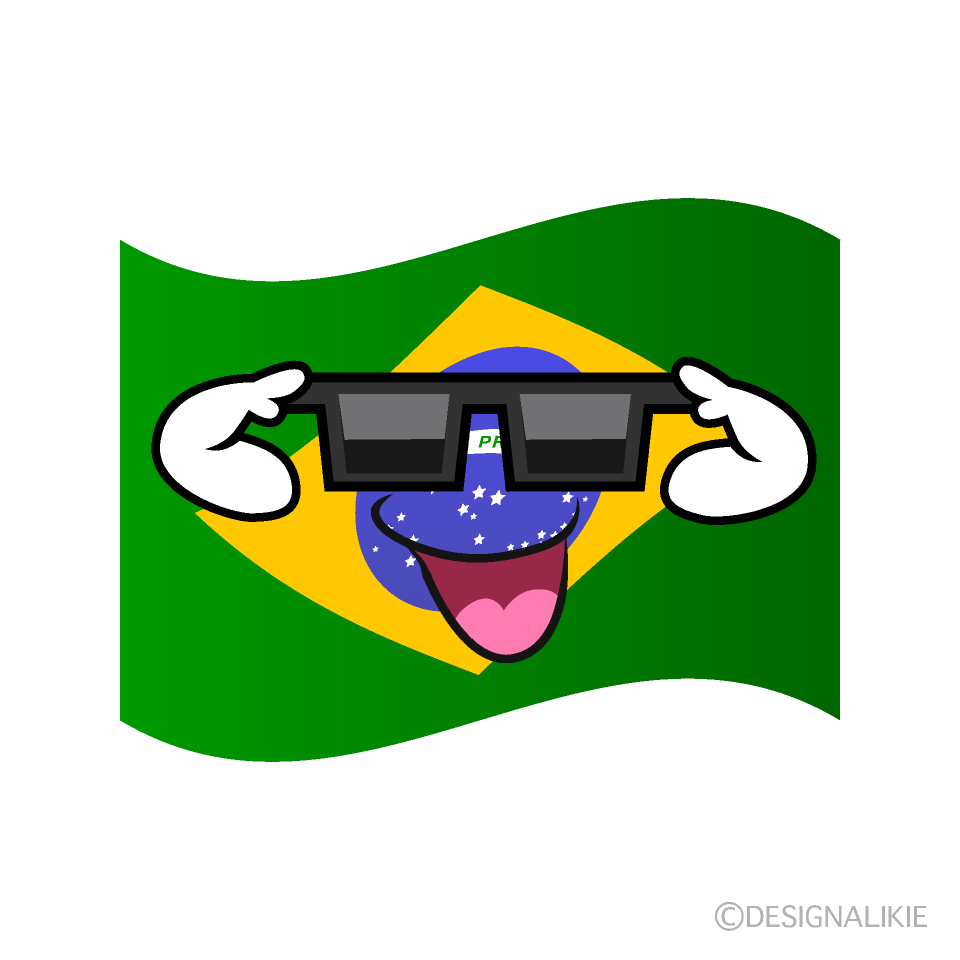 かわいいかっこいいブラジル国旗のイラスト素材 Illustcute