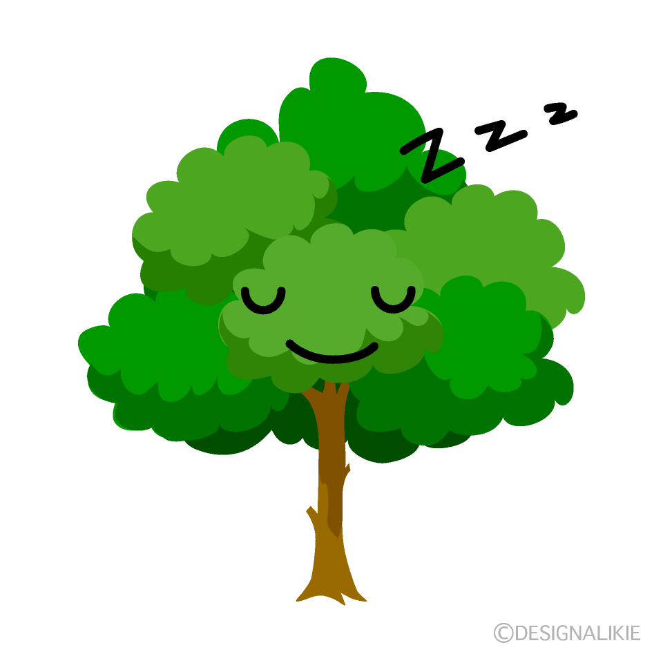 かわいい寝る木イラスト