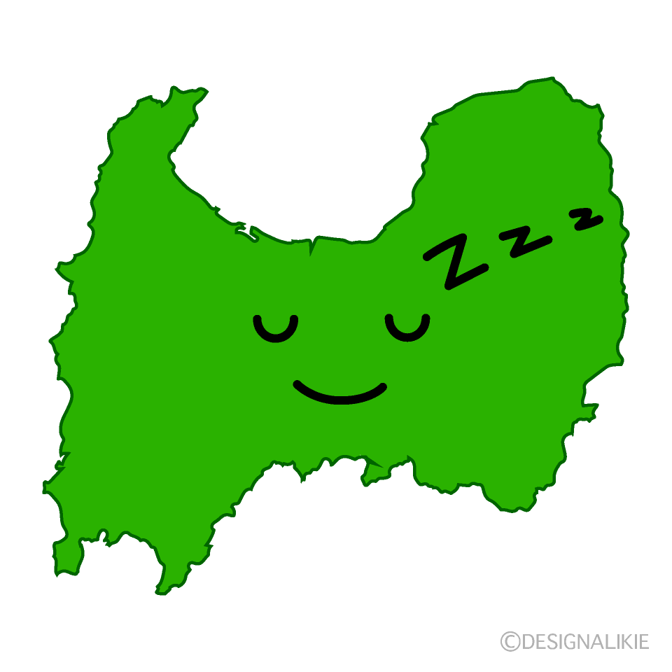 かわいい寝る富山県イラスト
