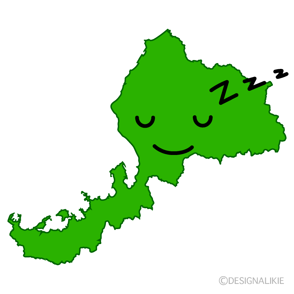 かわいい寝る福井県イラスト