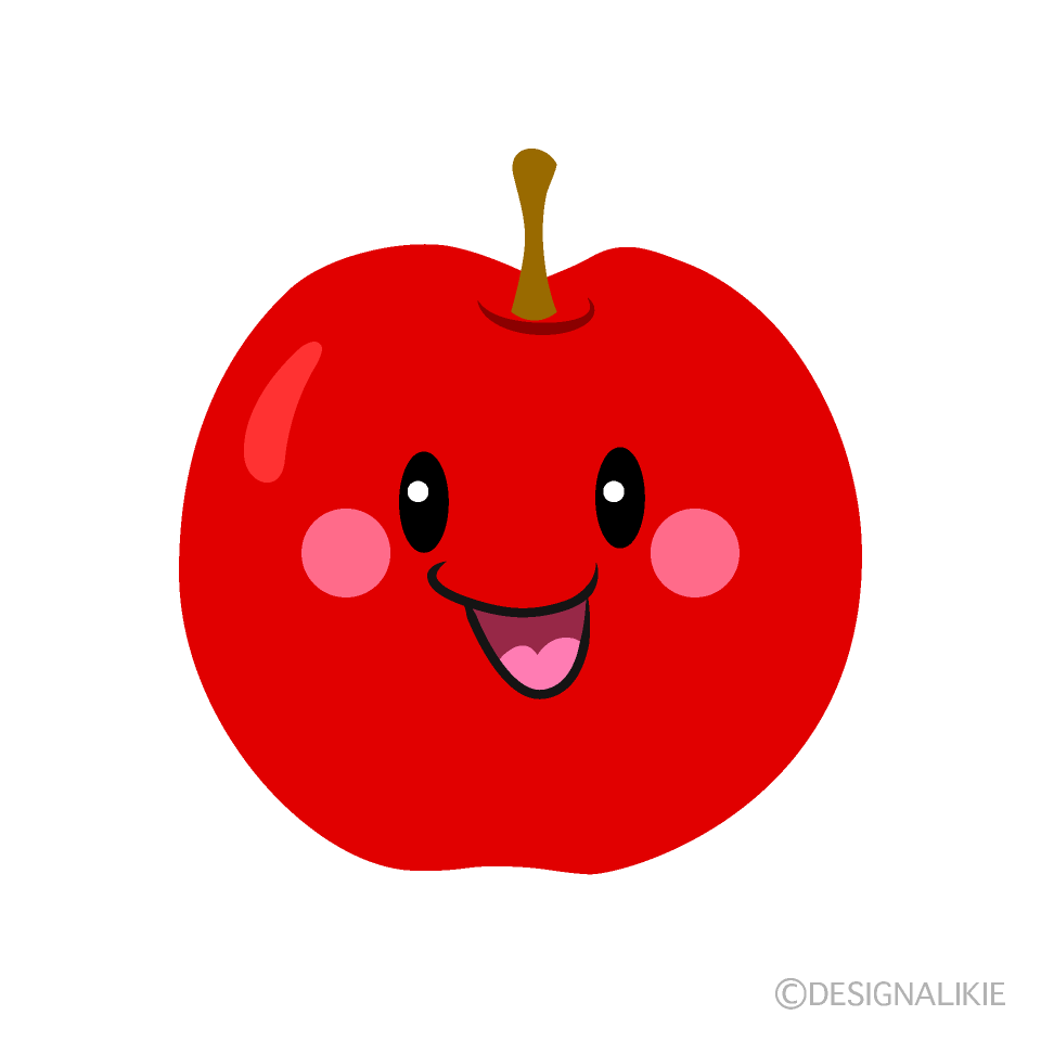 かわいいリンゴのイラスト素材 Illustcute