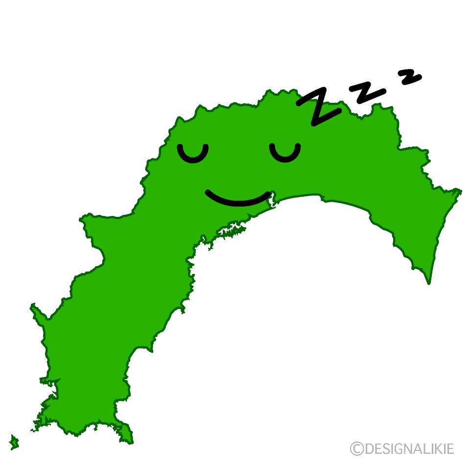 Cute Sleeping Kochi Prefecture Clipart