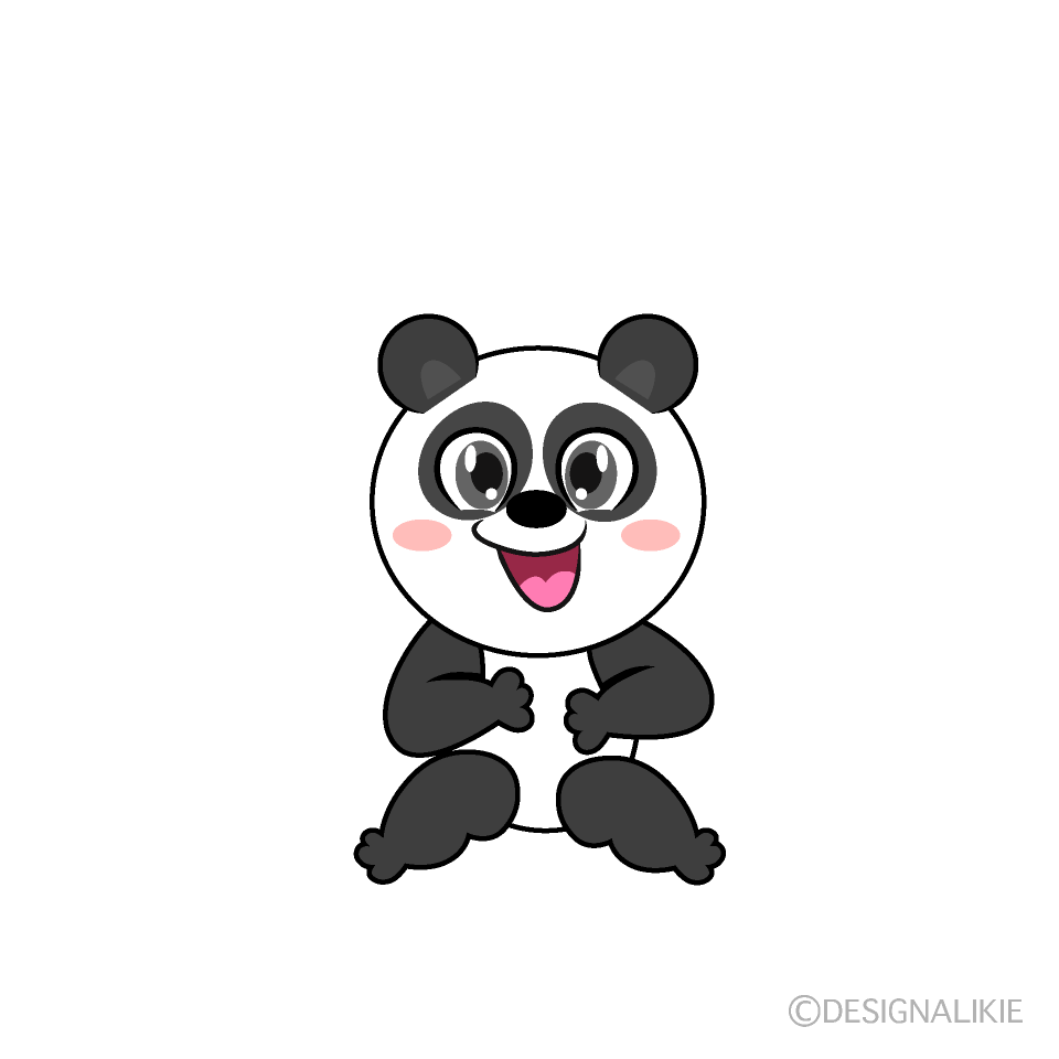 かわいい笑うパンダのイラスト素材 Illustcute