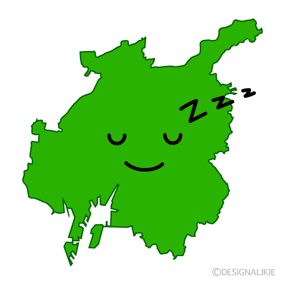 かわいい寝る名古屋市イラスト