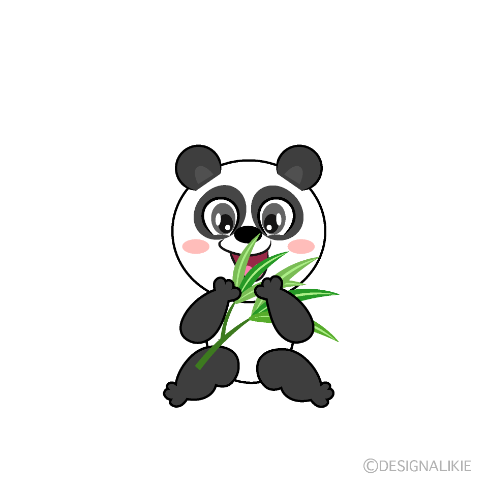 かわいい食べるパンダのイラスト素材 Illustcute