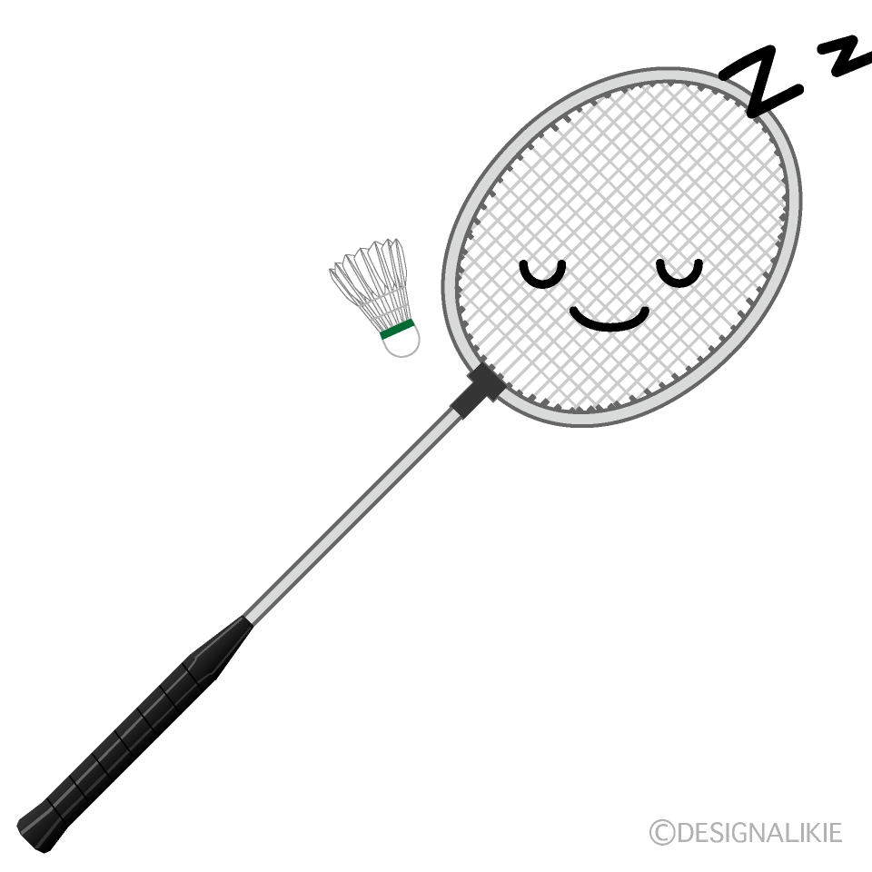 かわいい寝るバドミントンのイラスト素材 Illustcute