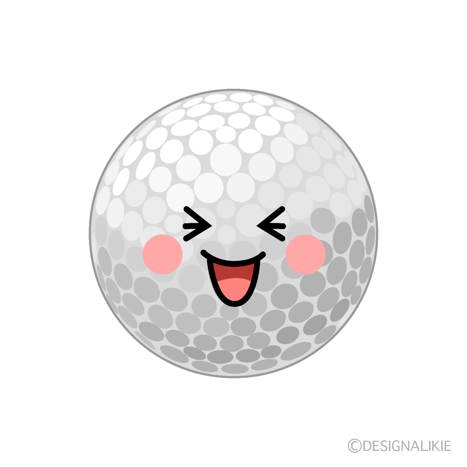 かわいい笑うゴルフボールイラスト
