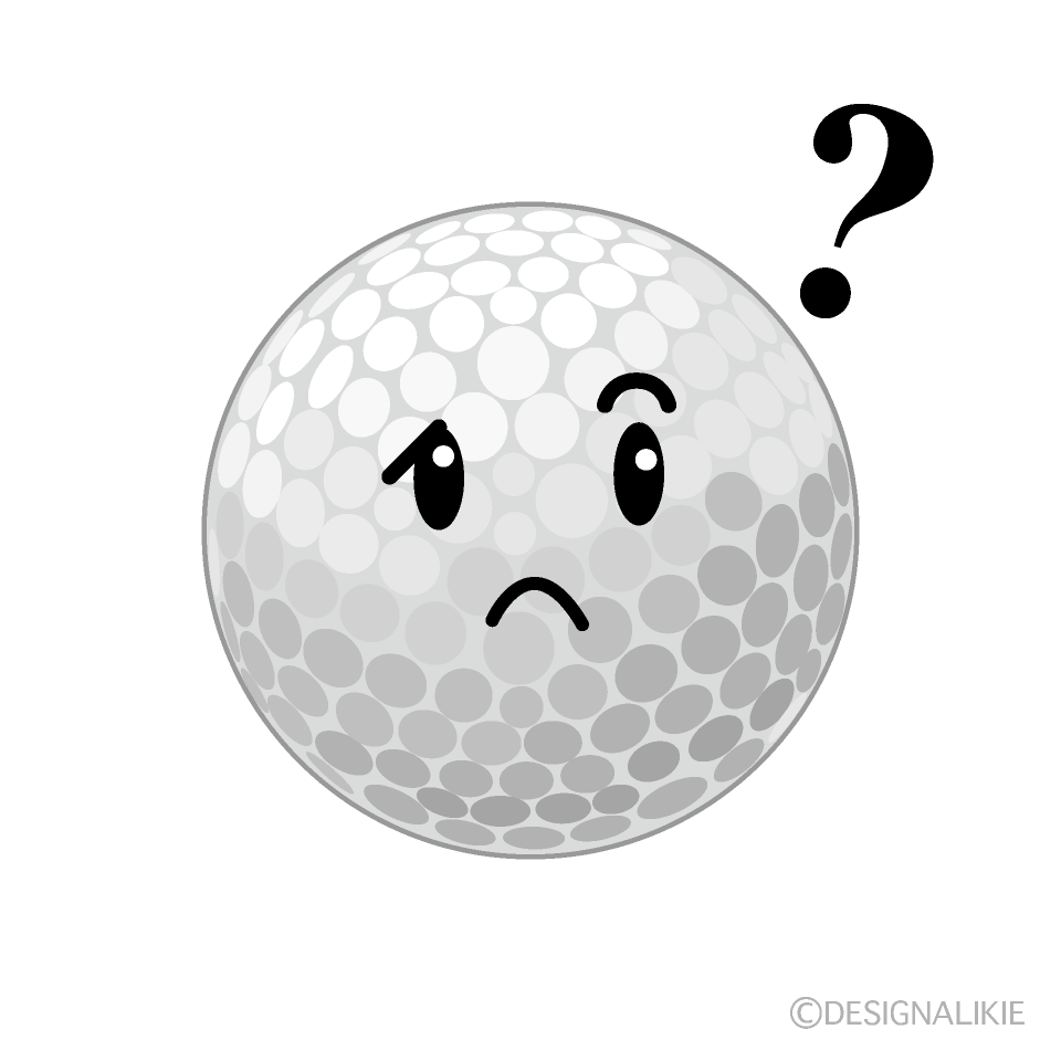 かわいい考えるゴルフボールのイラスト素材 Illustcute