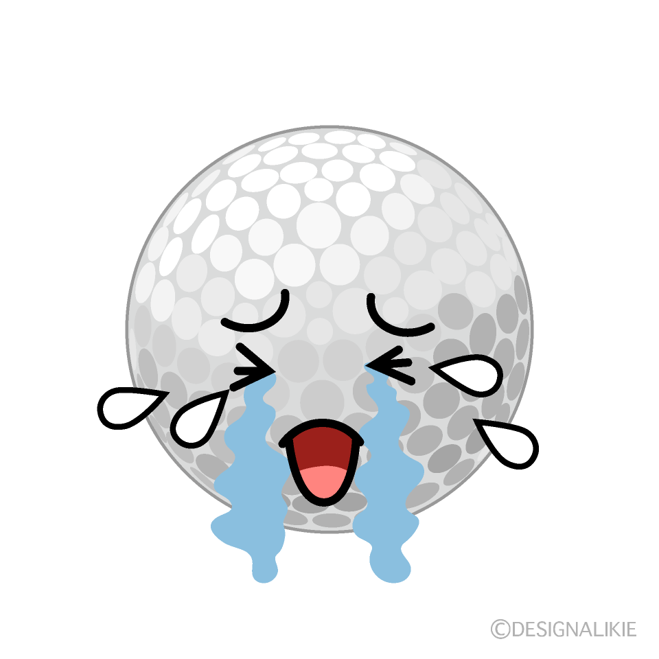 かわいい泣くゴルフボールイラスト