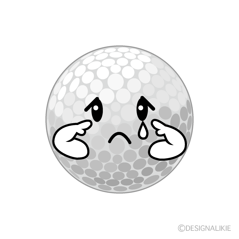 かわいい悲しいゴルフボールイラスト