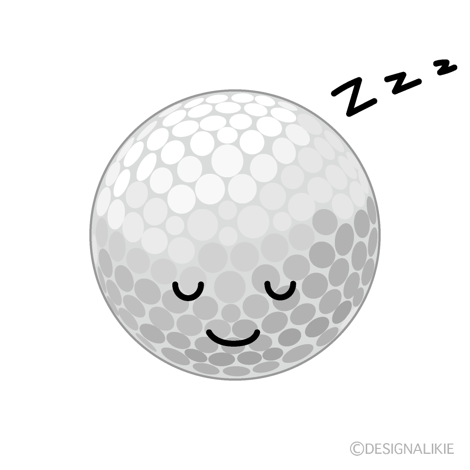 かわいい寝るゴルフボールイラスト