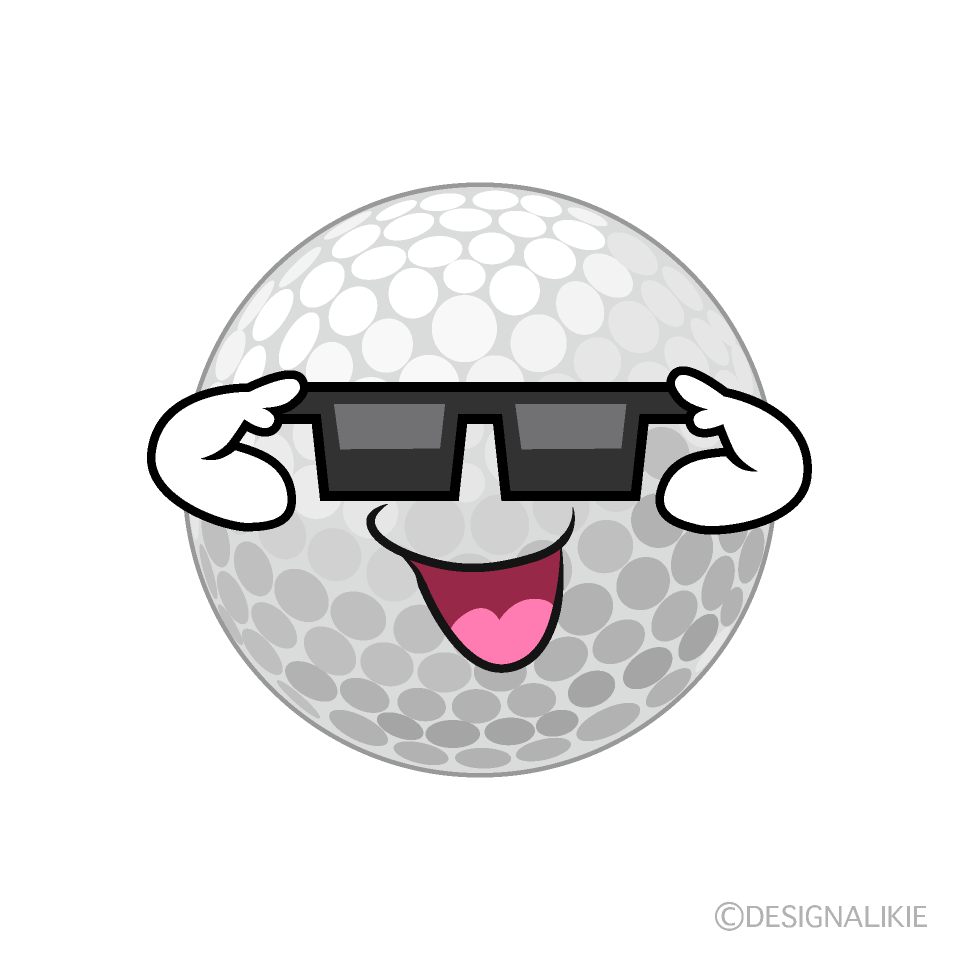 かわいいかっこいいゴルフボールのイラスト素材 Illustcute