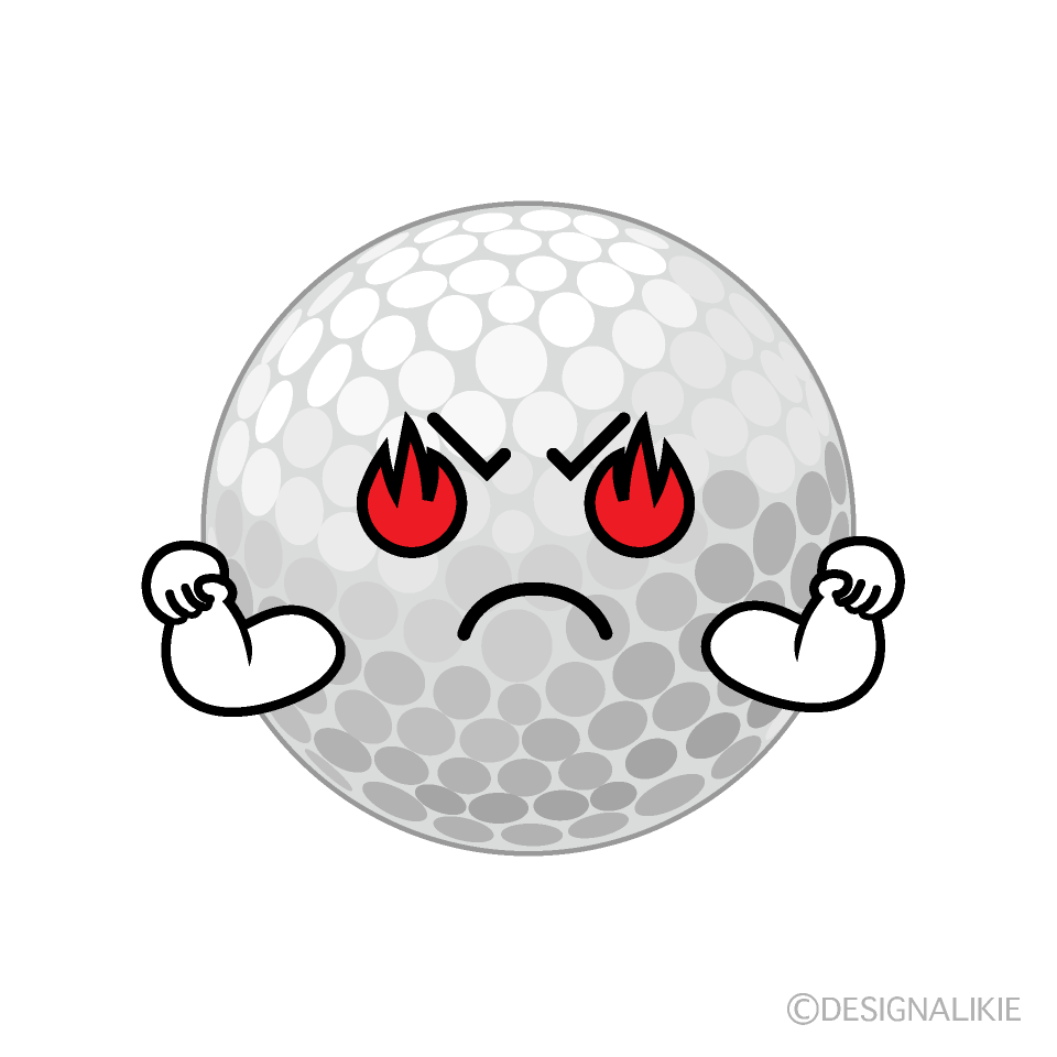 かわいい熱意のゴルフボールのイラスト素材 Illustcute
