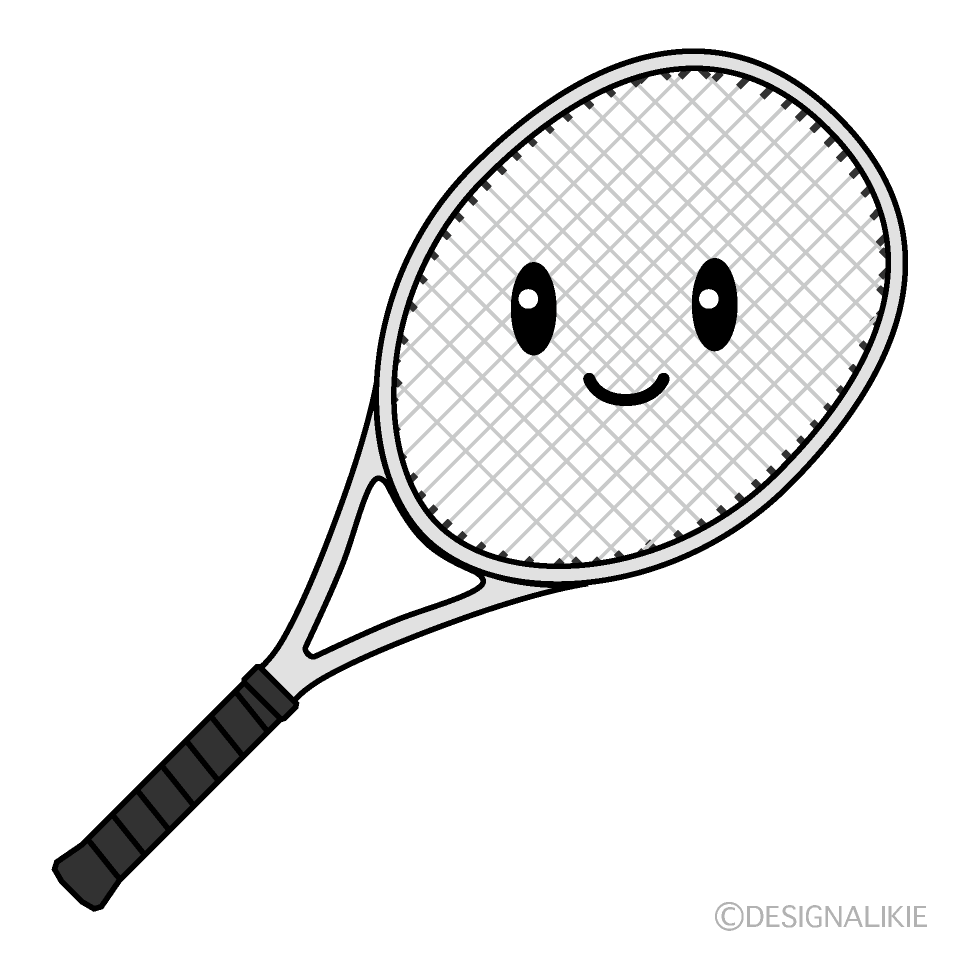かわいいテニスラケットイラスト