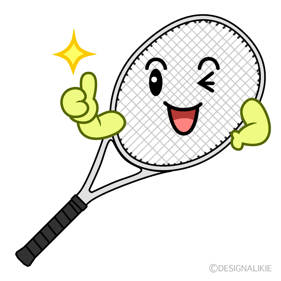 かわいいいいね のテニスラケットのイラスト素材 Illustcute