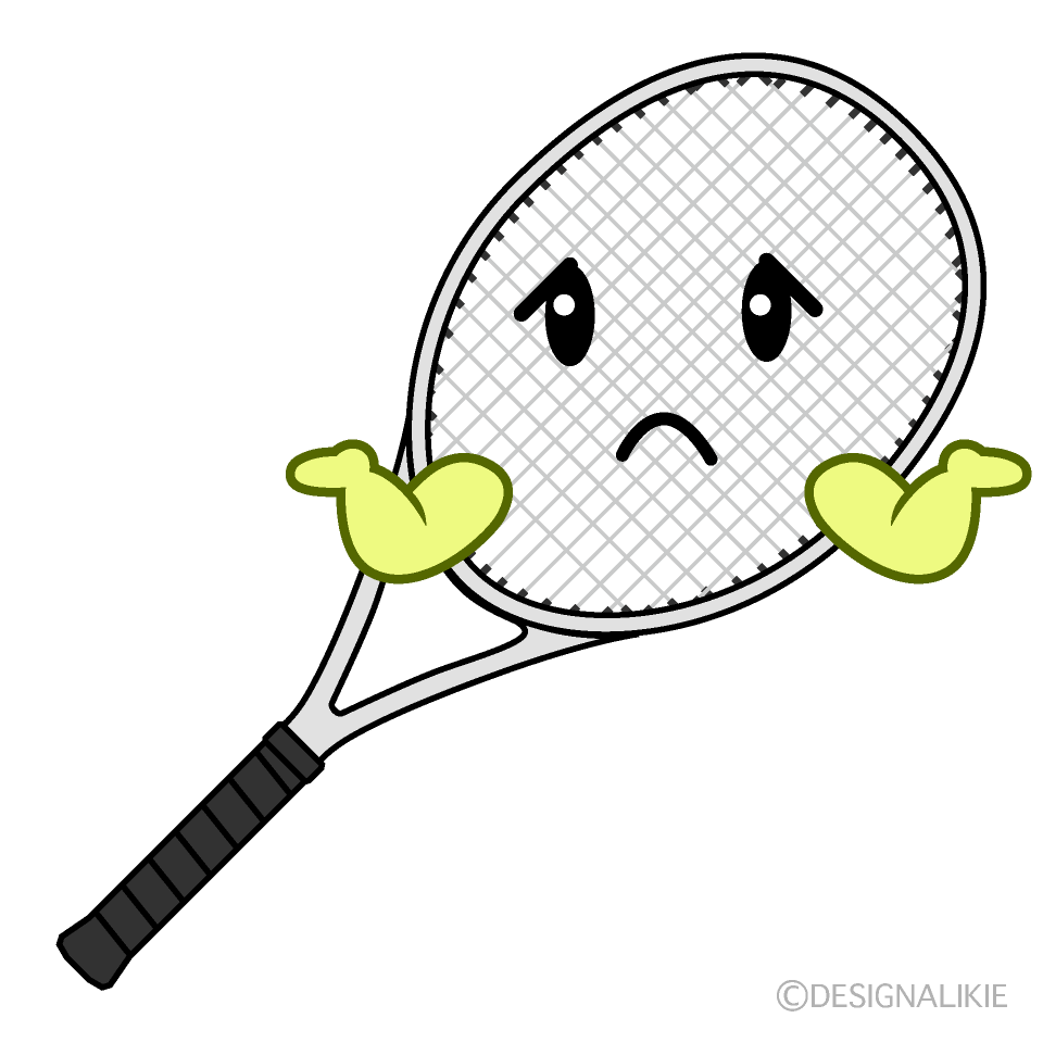 かわいい困るテニスラケットイラスト