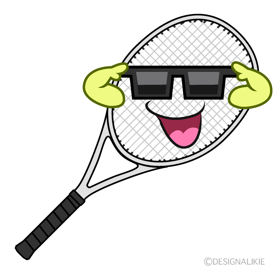 かわいいかっこいいテニスラケットのイラスト素材 Illustcute