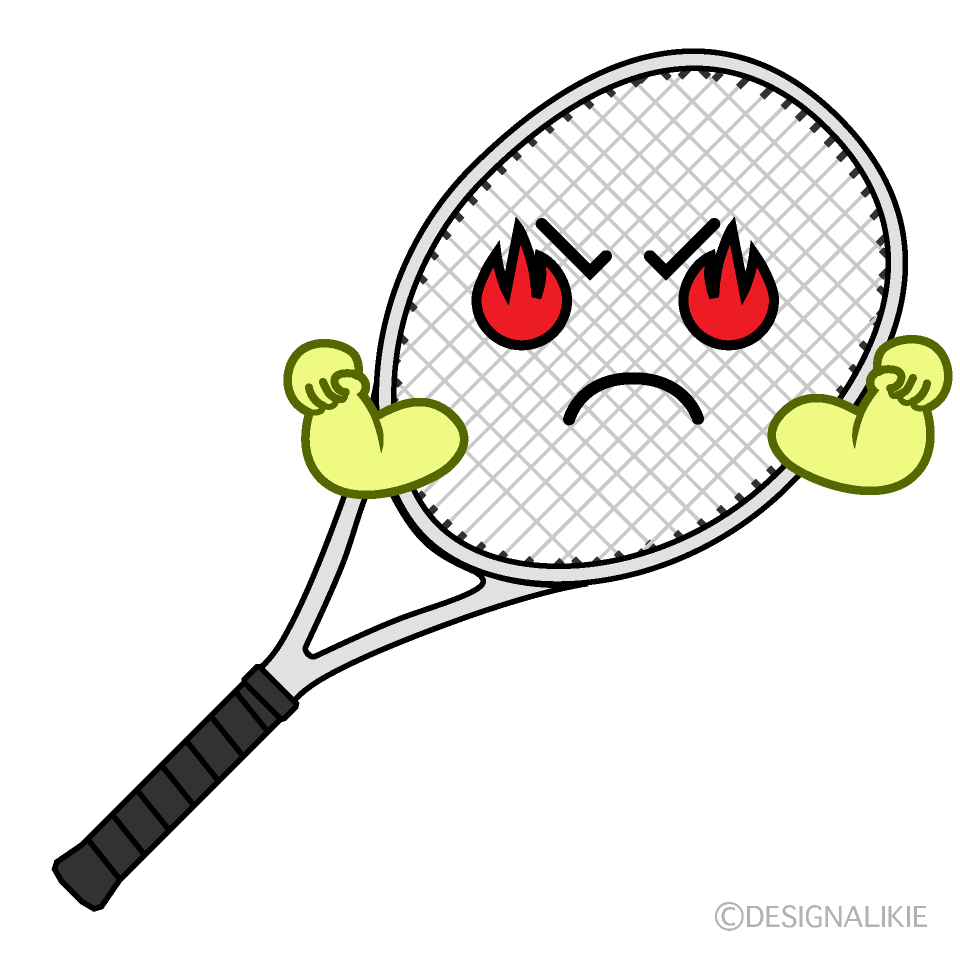 かわいい熱意のテニスラケットのイラスト素材 Illustcute