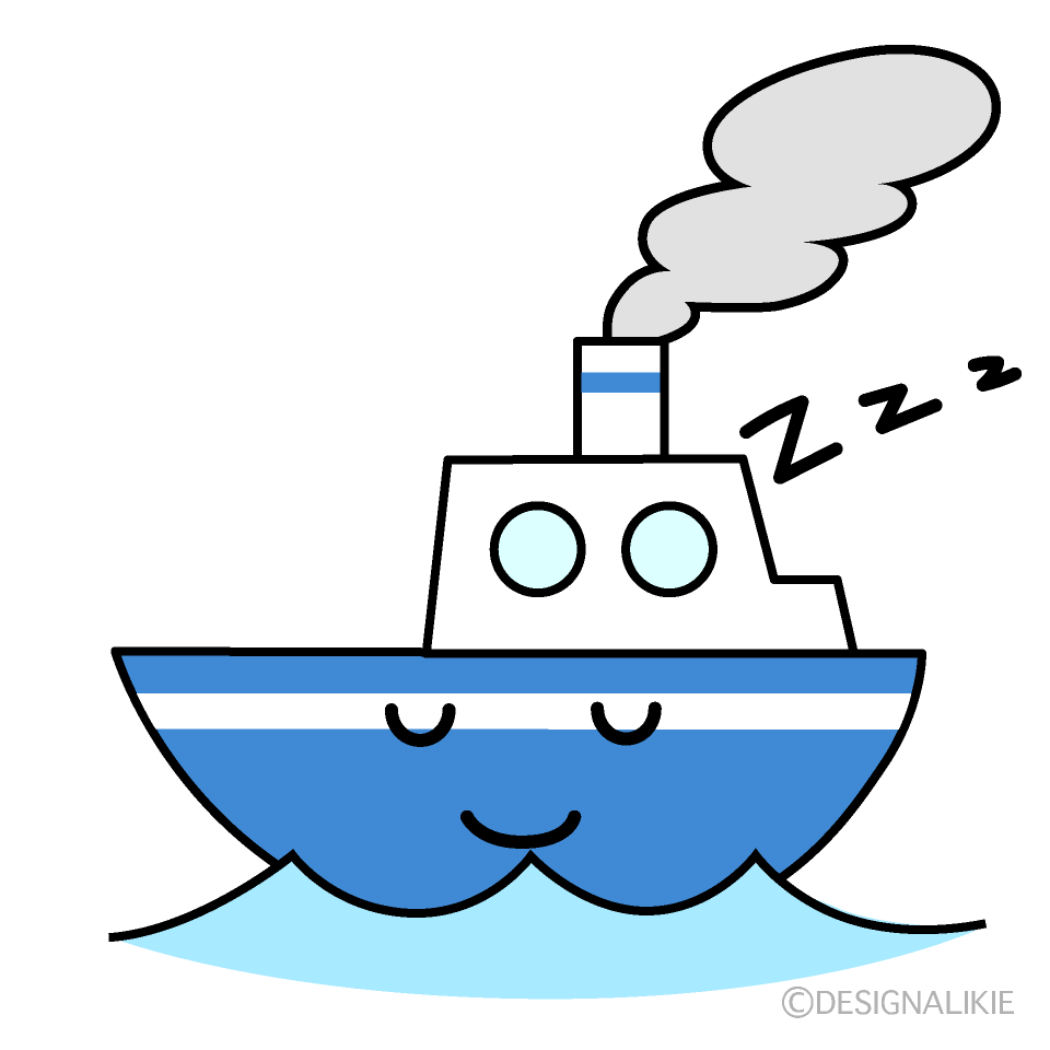 かわいい寝る船イラスト