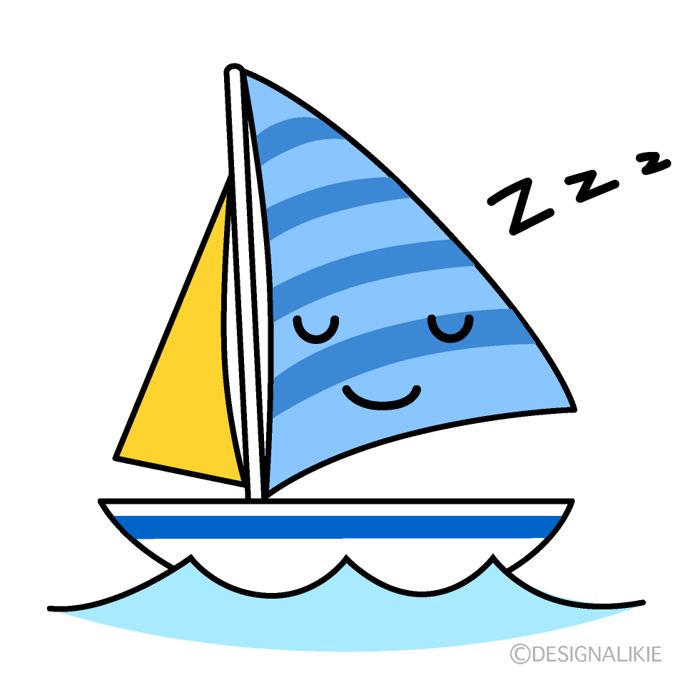 かわいい寝るヨットイラスト