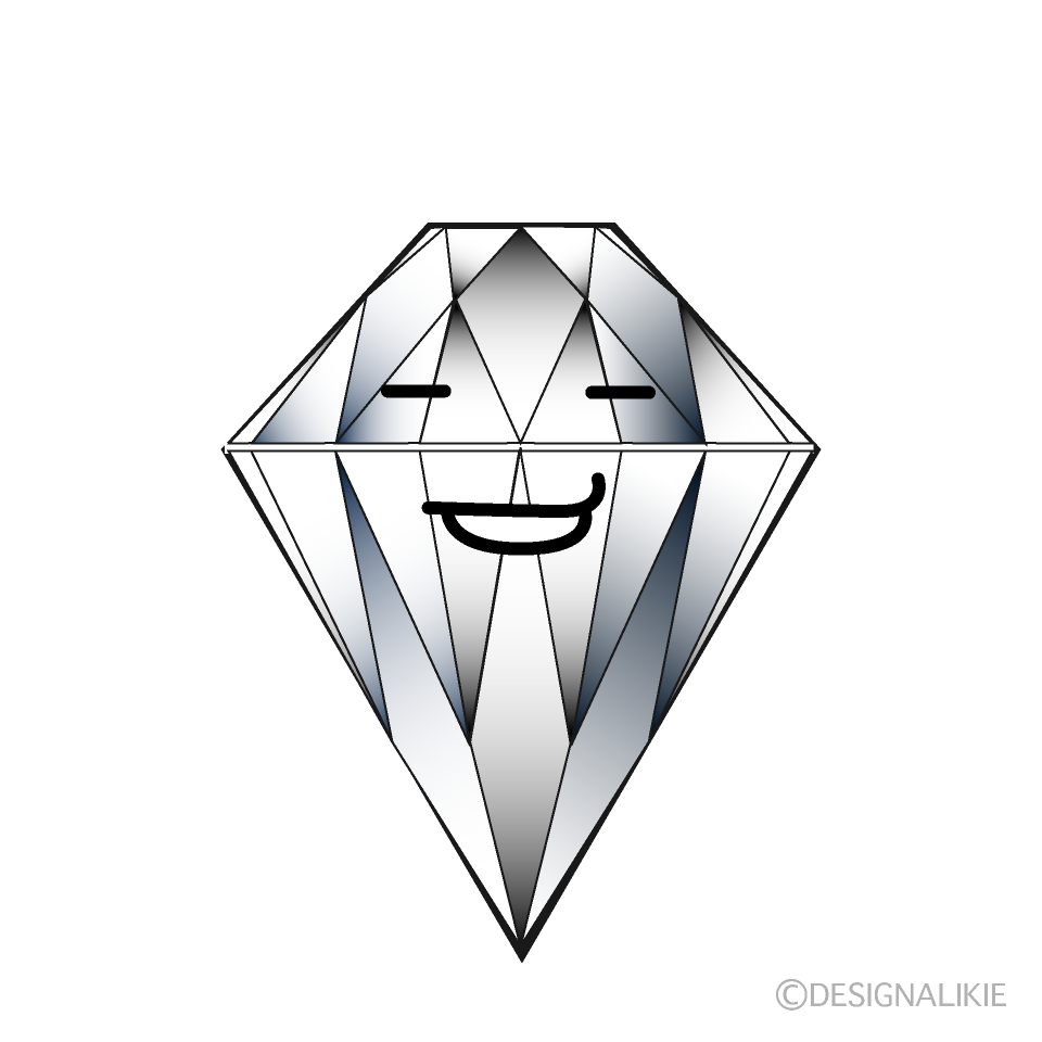 かわいいニヤリのダイヤモンドイラスト