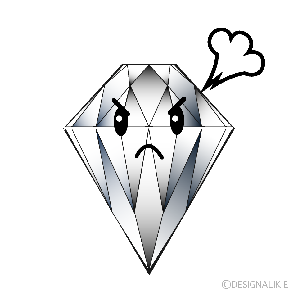 かわいい怒るダイヤモンドイラスト