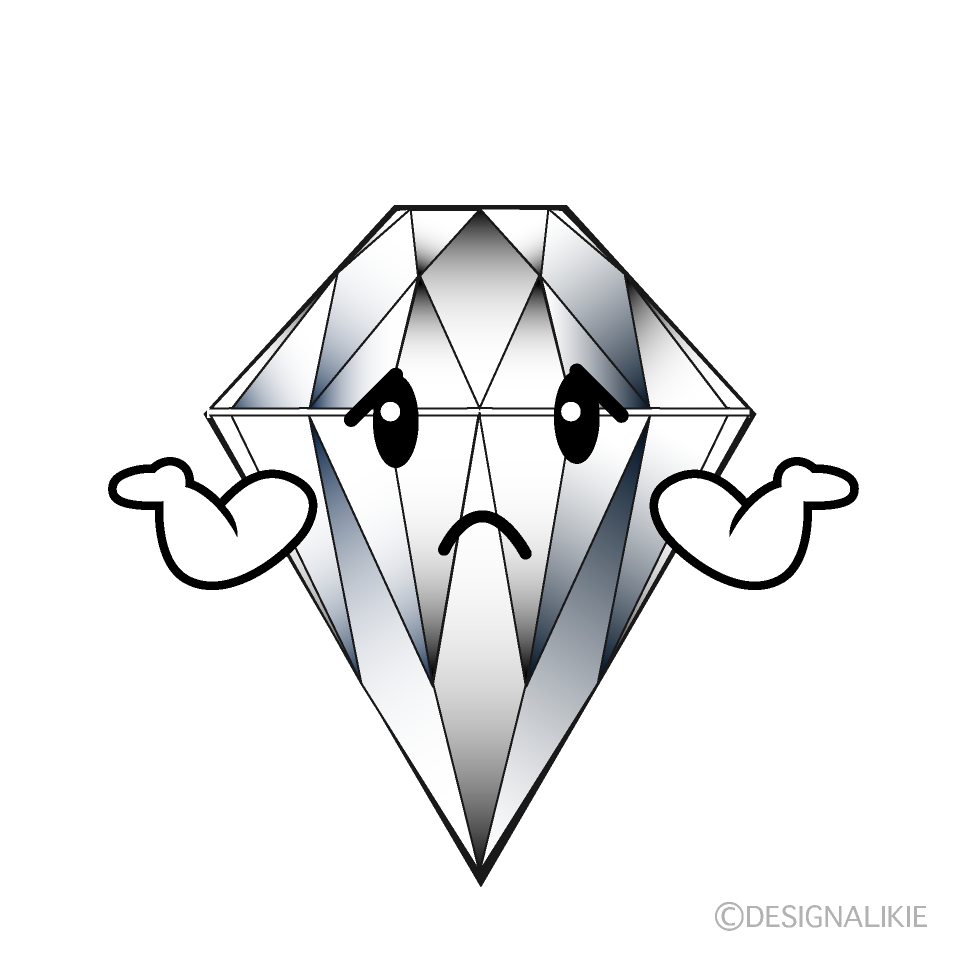 かわいい困るダイヤモンドのイラスト素材 Illustcute