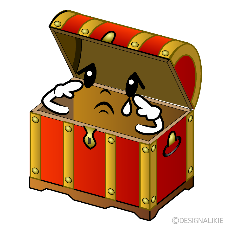 Cute Sad Treasure Chest Clipart