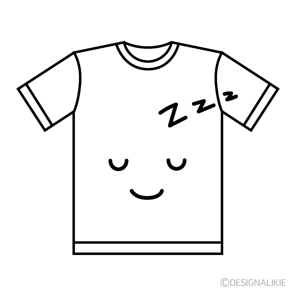 かわいい寝るTシャツイラスト