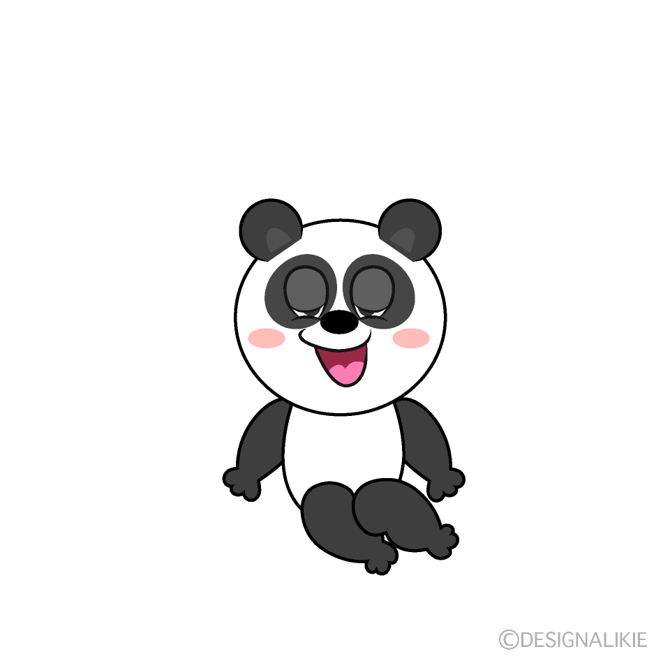 かわいいリラックスするパンダのイラスト素材 Illustcute