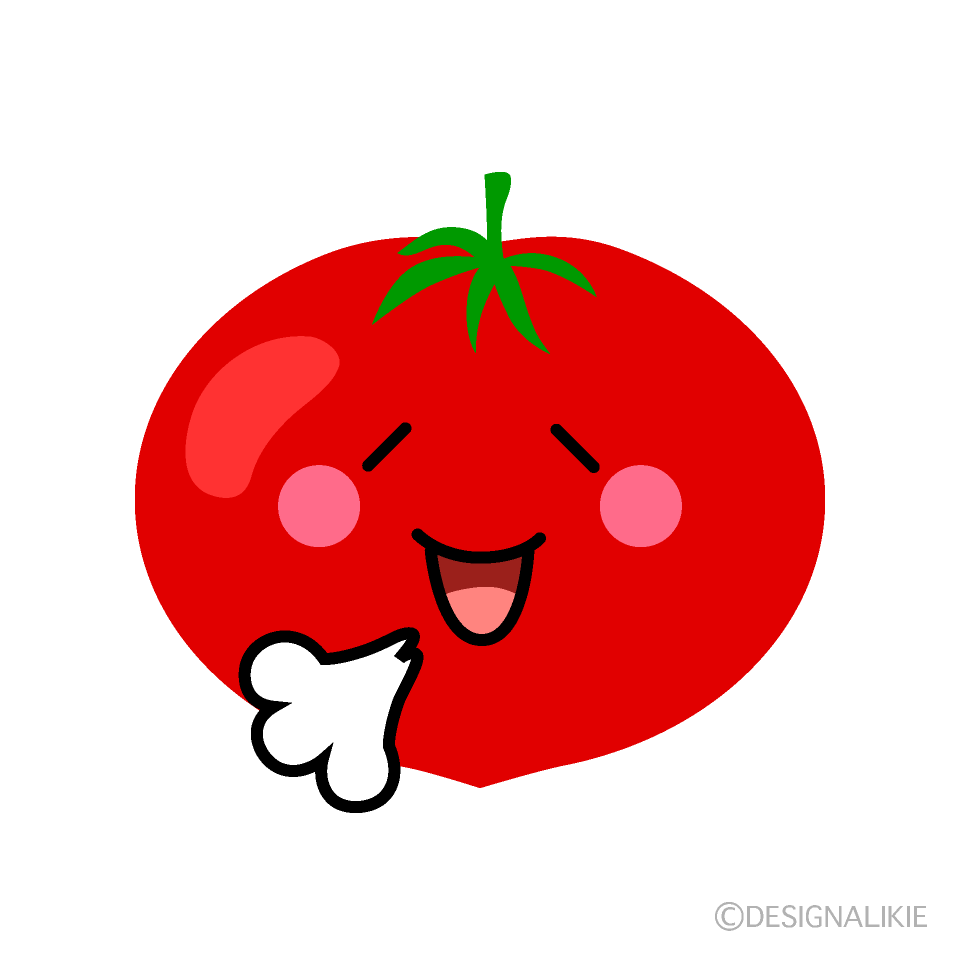 かわいいリラックスするトマトのイラスト素材 Illustcute