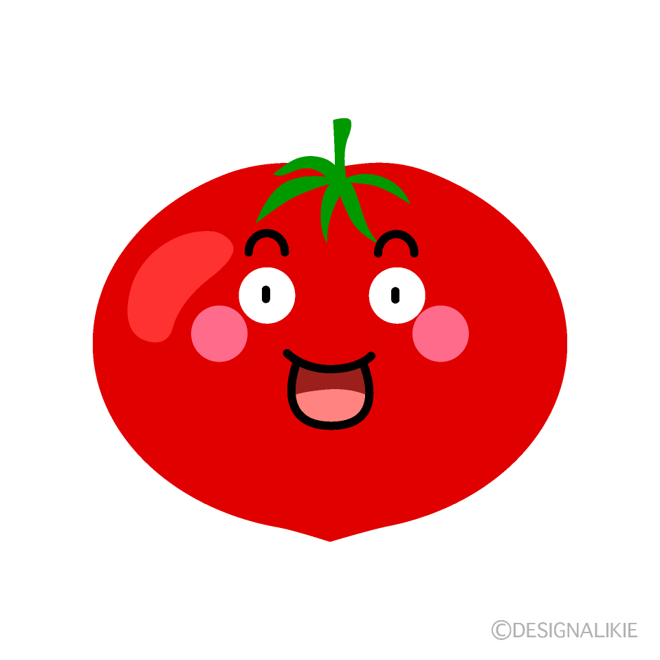 かわいい驚くトマトのイラスト素材 Illustcute