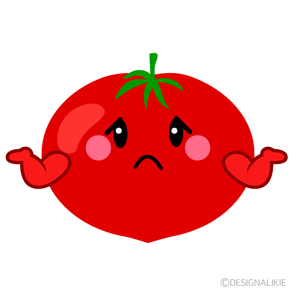 かわいいメソメソ泣くトマトのイラスト素材 Illustcute