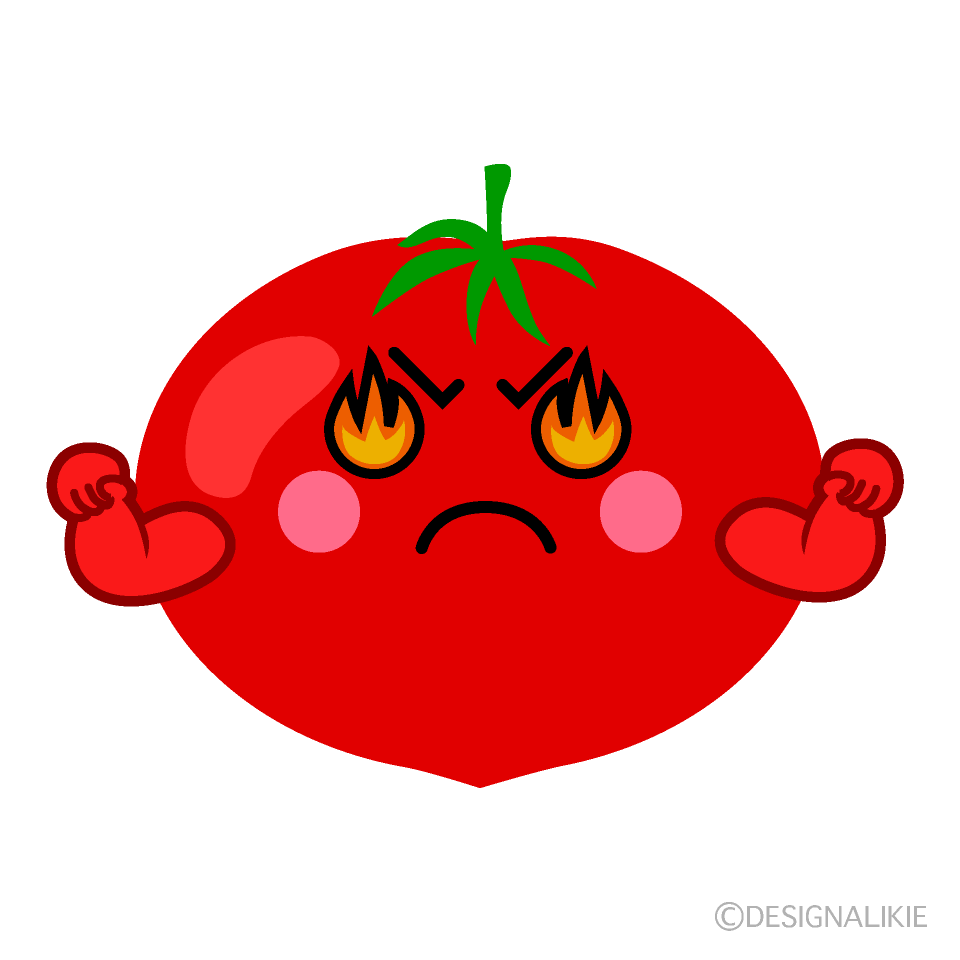 かわいい燃えるトマトのイラスト素材 Illustcute