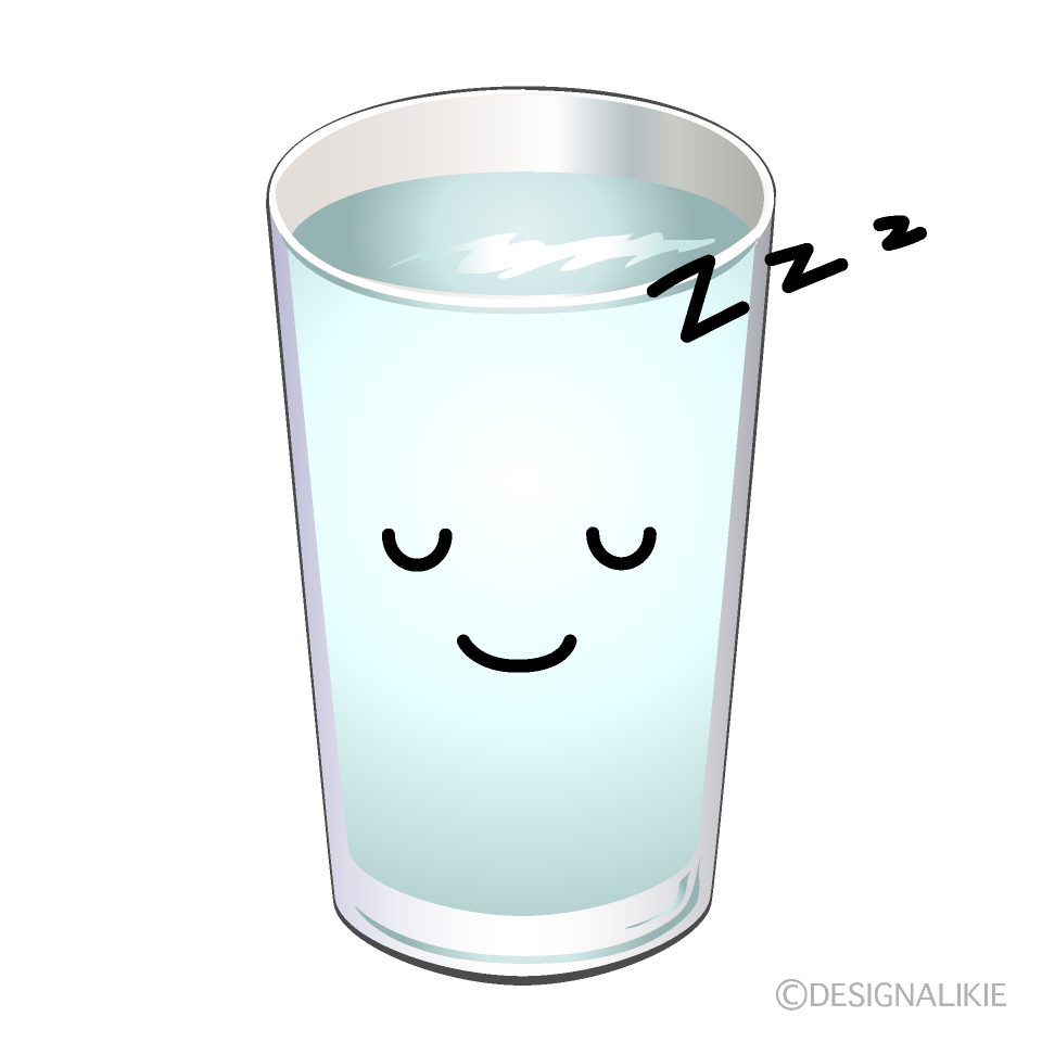 かわいい寝る水グラスイラスト