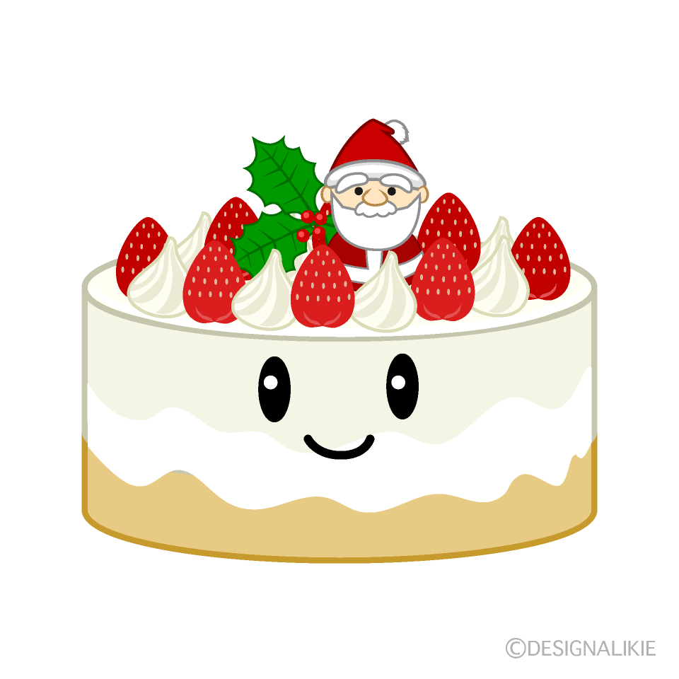 かわいいクリスマスケーキのイラスト素材 Illustcute