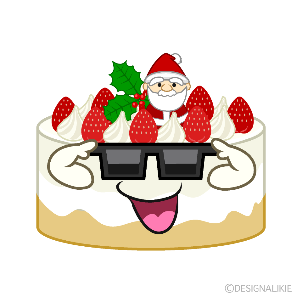 かわいいかっこいいクリスマスケーキのイラスト素材 Illustcute