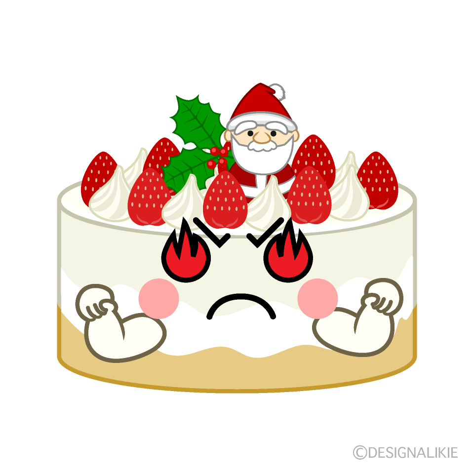 かわいい熱意のクリスマスケーキイラスト
