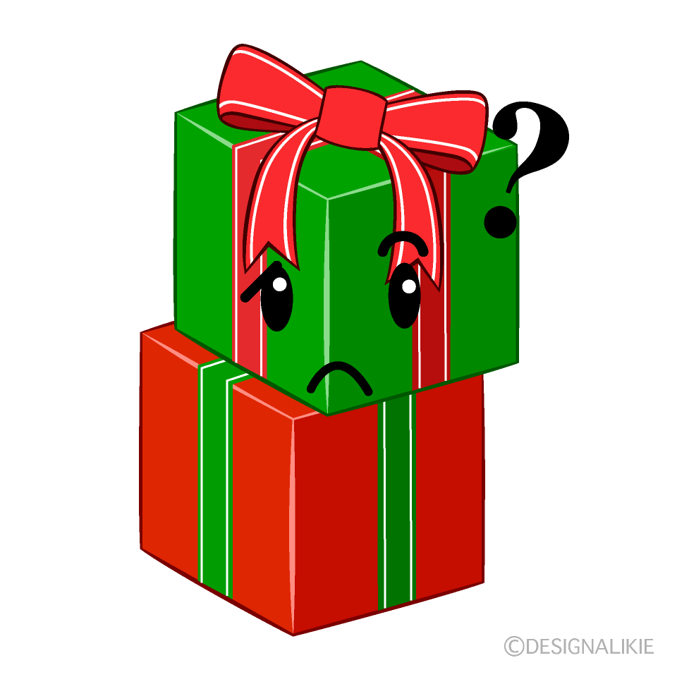 かわいい考えるクリスマスプレゼントのイラスト素材 Illustcute