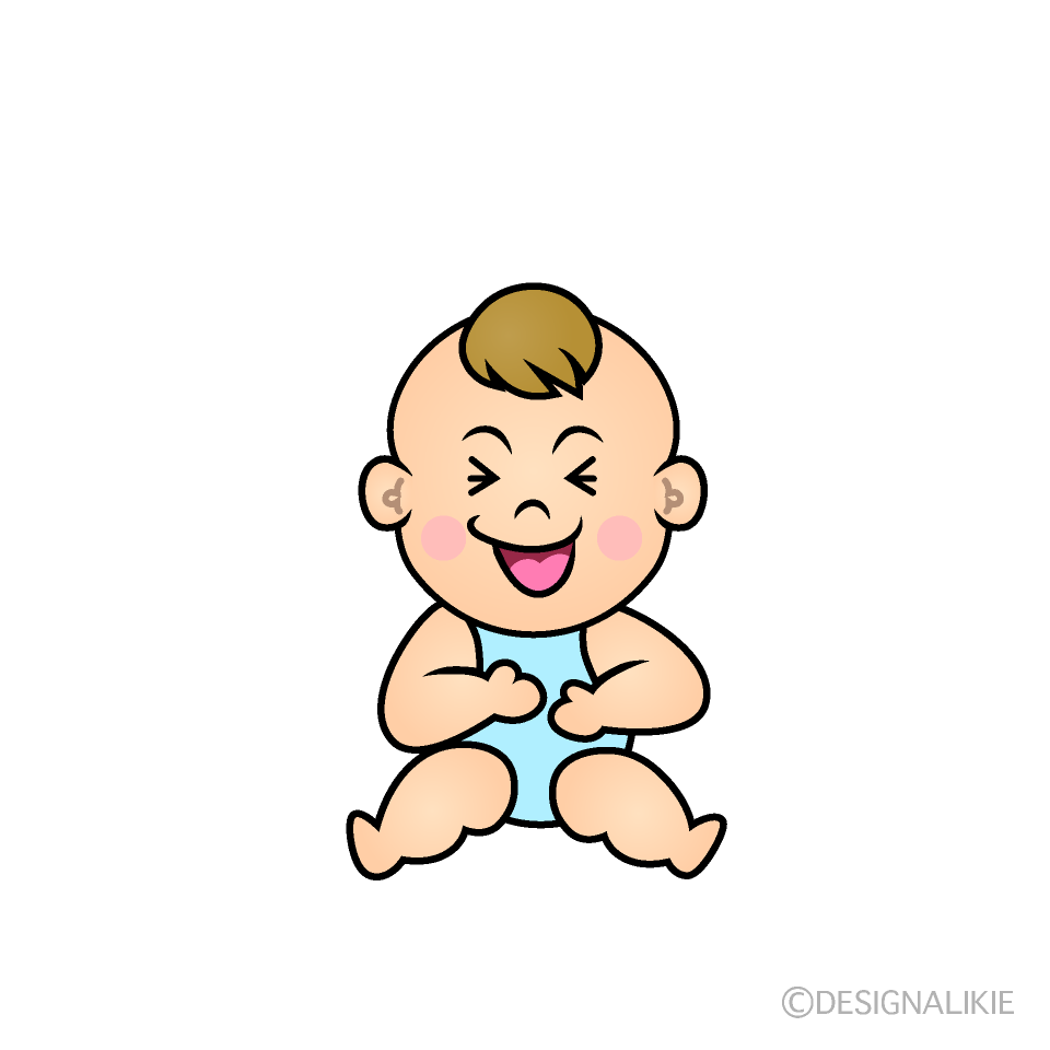 かわいい笑う男の子赤ちゃんイラスト