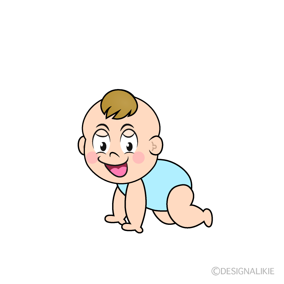 かわいいハイハイする男の子の赤ちゃんのイラスト素材 Illustcute