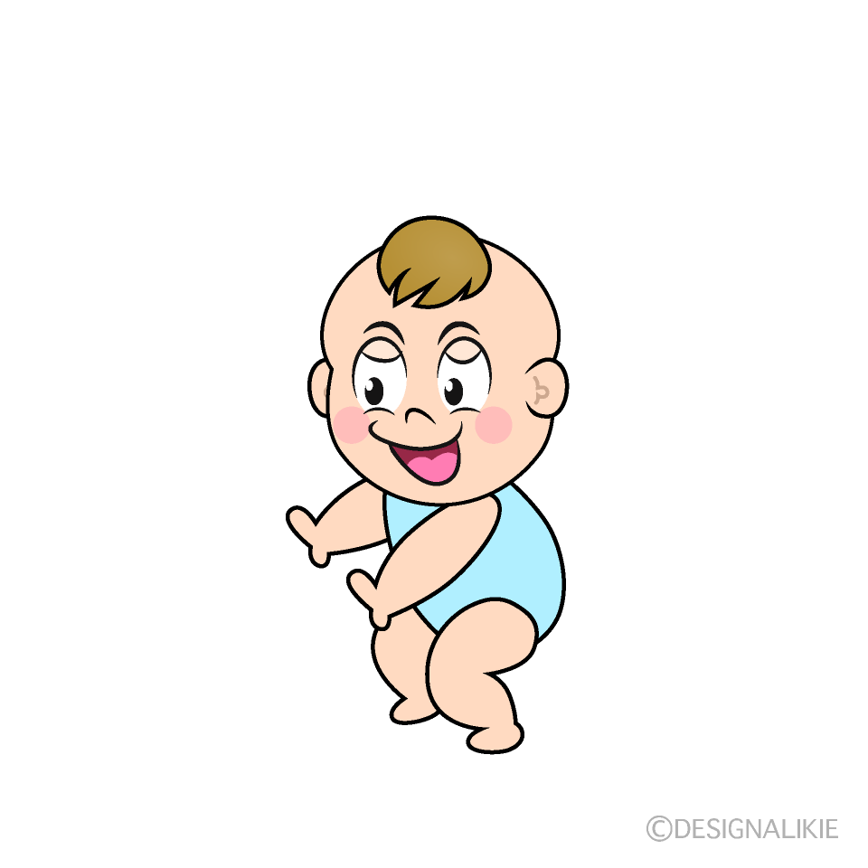 かわいい立つ男の子の赤ちゃんのイラスト素材 Illustcute