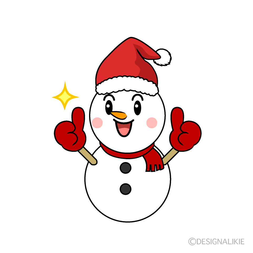 かわいいいいね のクリスマス雪だるまのイラスト素材 Illustcute