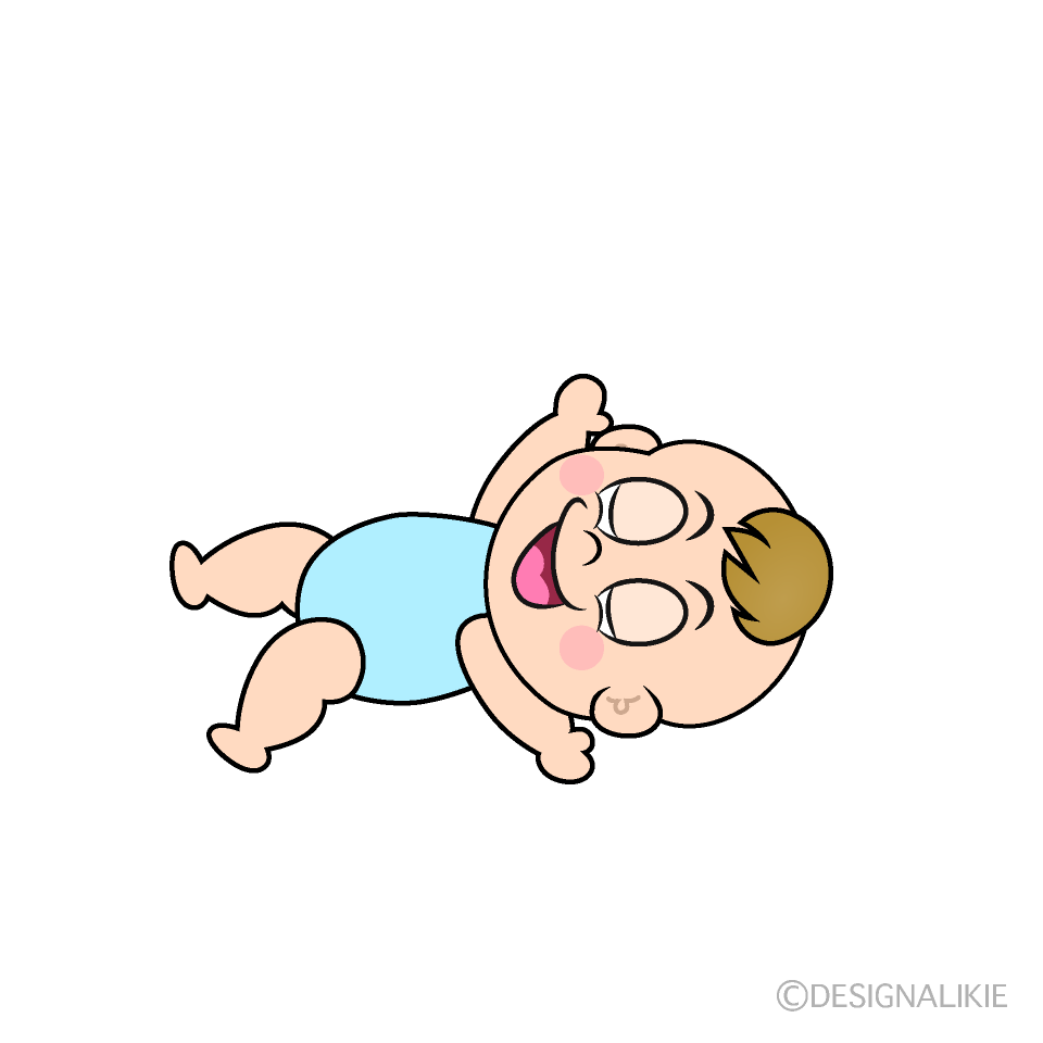 かわいい寝る男の子の赤ちゃんのイラスト素材 Illustcute