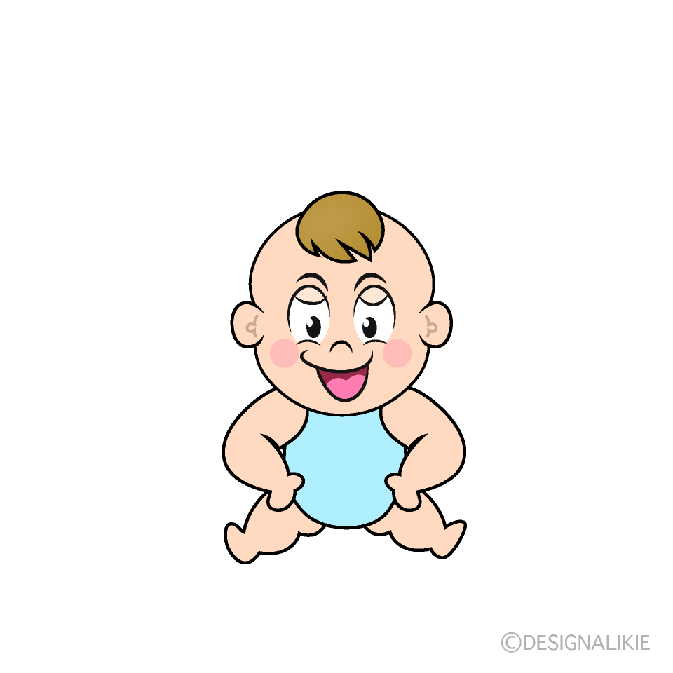 かわいい自信満々の男の子の赤ちゃんのイラスト素材 Illustcute