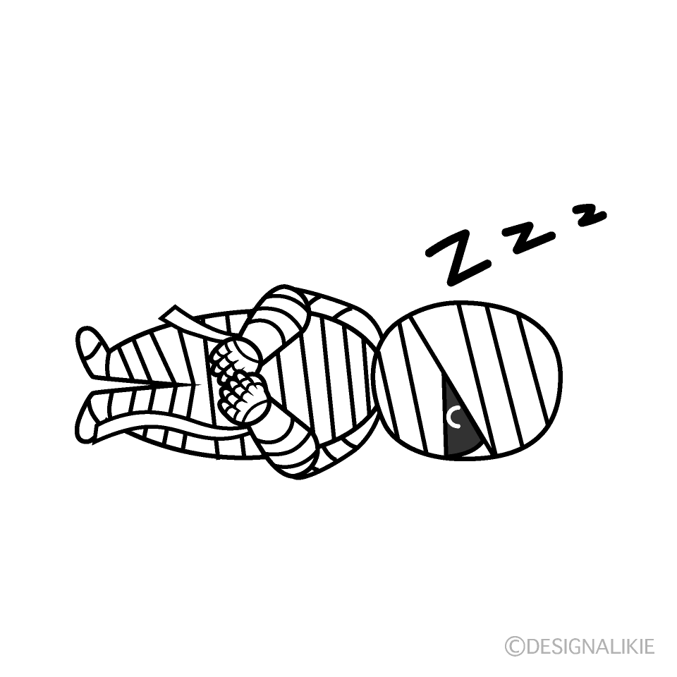 かわいい寝るミイラ男のイラスト素材 Illustcute