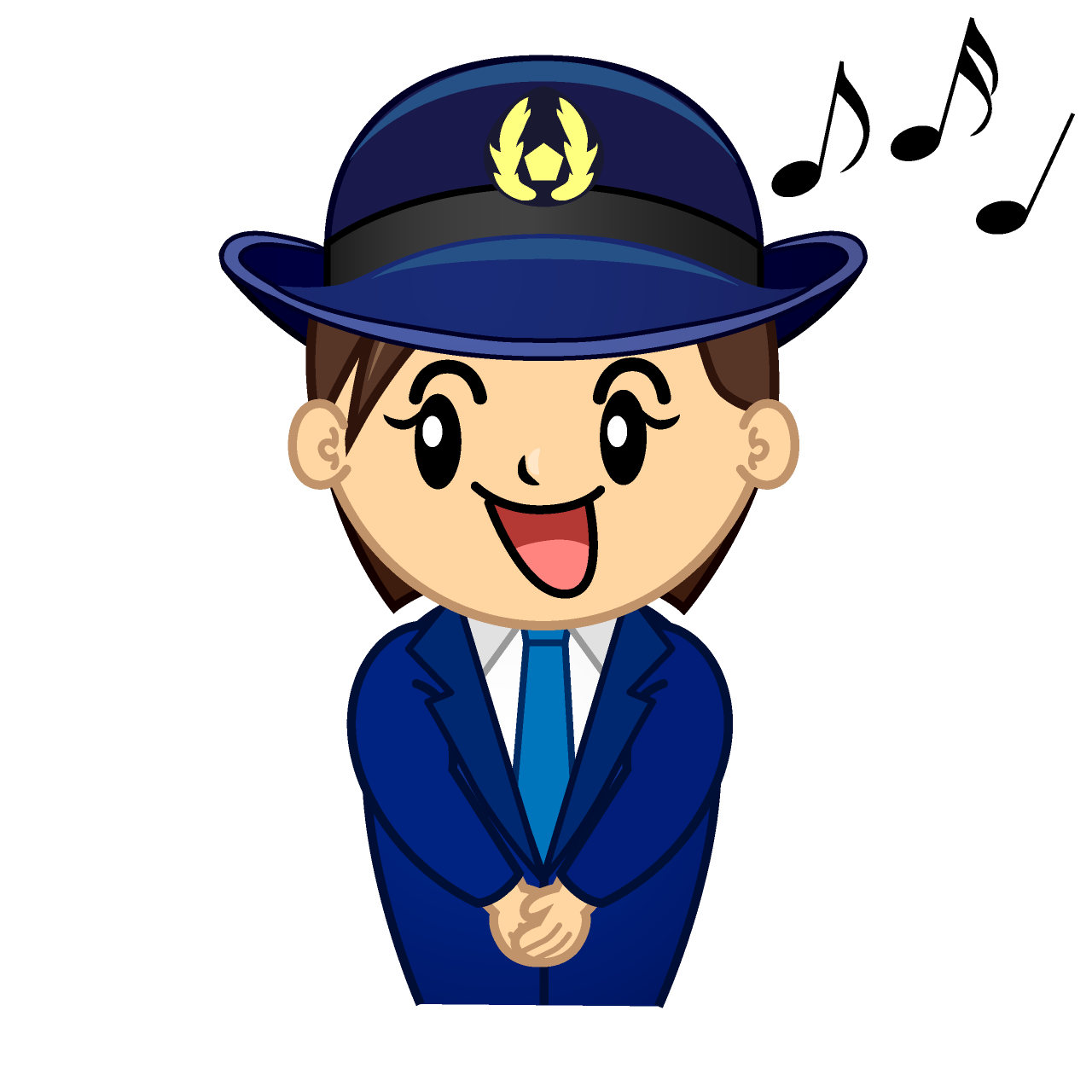 歌う女性警官